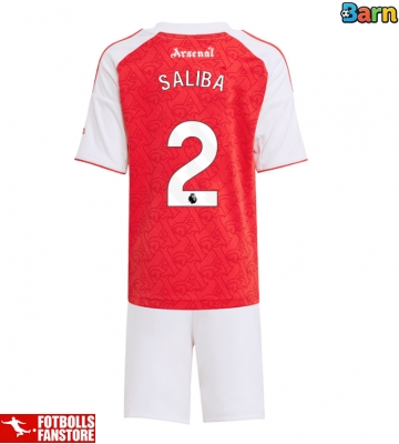 Arsenal William Saliba #2 Hemmatröja Barn 2025-26 Kortärmad (+ Korta byxor)